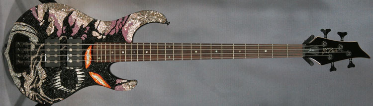 BC Rich Hand-Jeweled Disturbed Theme Bass Guitar